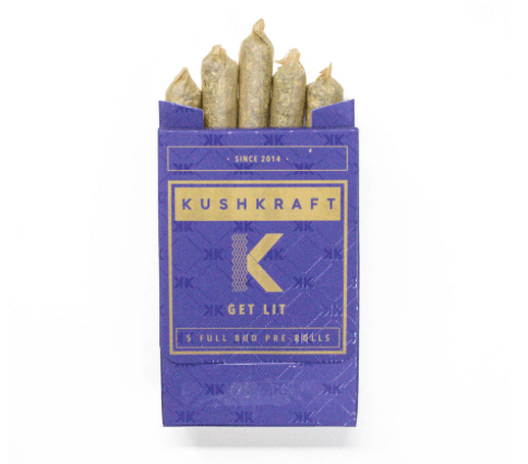 Peanut Butter Rockstar Indica 5 x 0.6g Pre-Rolls by KushKraft