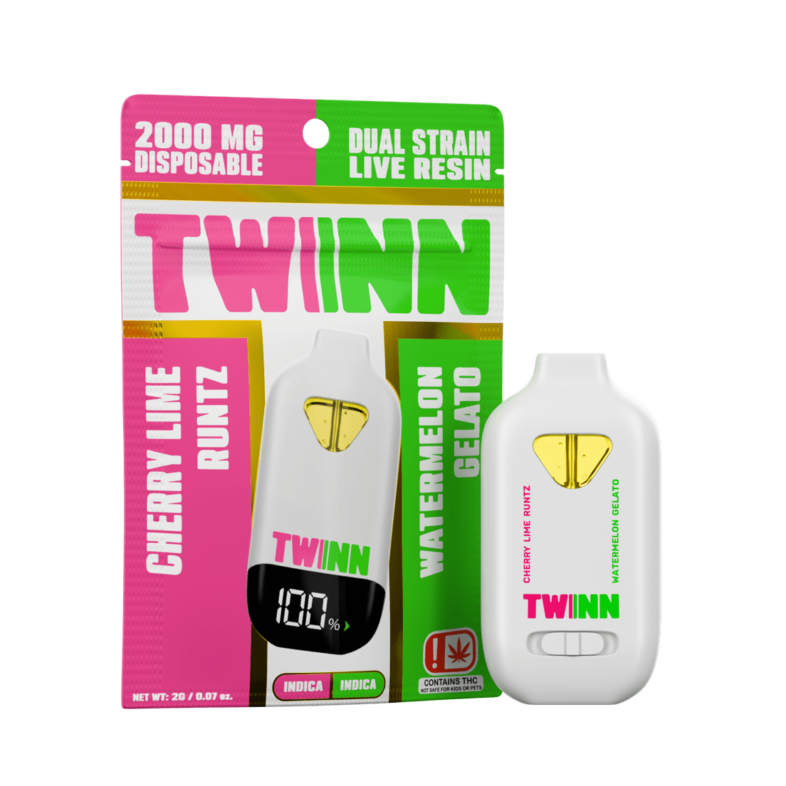 Twinn 2G Live Resin Disposable (Cherry Lime Runtz x Watermelon Gelato) at  Get Bak'd Edmond | Sweede