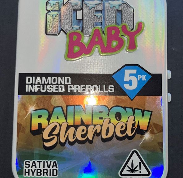 ICED - Rainbow Sherbet Infused Pre Rolls 5pk - 2.5g