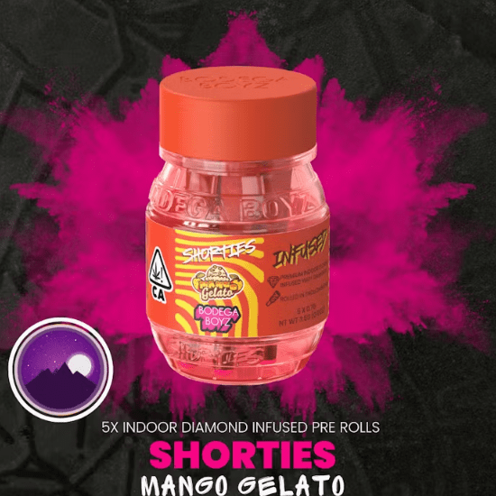 Shorties Mango Gelato | 5 infused prerolls per Barrel