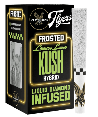 CLAYBOURNE CO LEMON LIME KUSH 5PK X0.5G INFUSED FROSTED FLYERS PRE-ROLLS HYBRID 2.5G