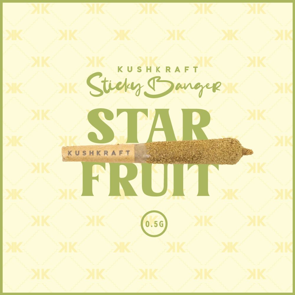 1 x 0.5g Infused Sticky Banger Pre-Roll Sativa Starfruit Guava by KushKraft