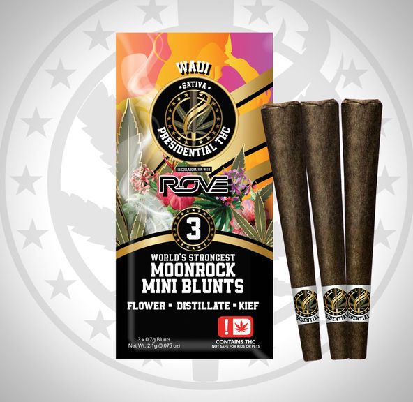 PRESIDENTIAL THC WAUI 3 PACK MOONROCK MINI BLUNTS 2.1G