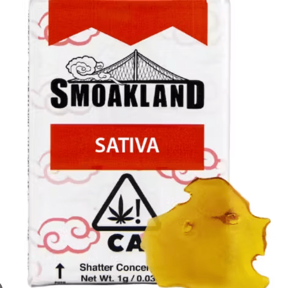 Smoakland Shatter - Strawberry Lemonade - 1g THC: 89.67%