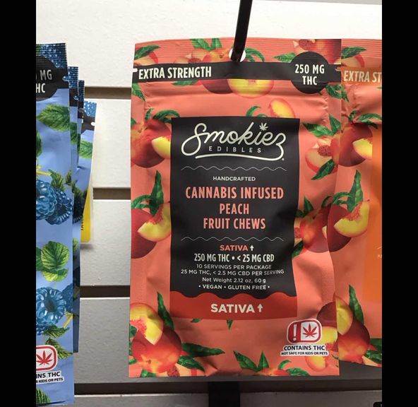 Smokiez Peach Sativa 250mg Gummies