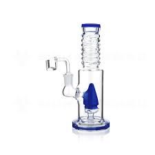 8" Cone Percolator Dab Rig with Banger - Cobalt Blue