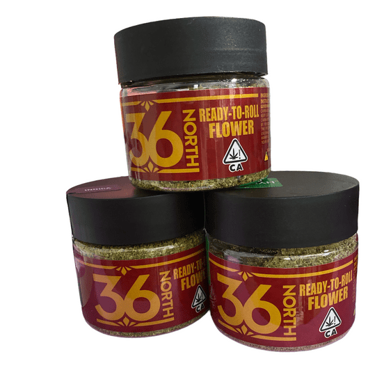 A. 36 North 28g Ready-to-Roll Flower - Quality 6.5/10 - Harvest Blend (21%)
