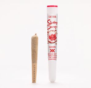 1 x 0.5g Infused Sticky Banger Pre-Roll Sativa Gushers by KushKraft