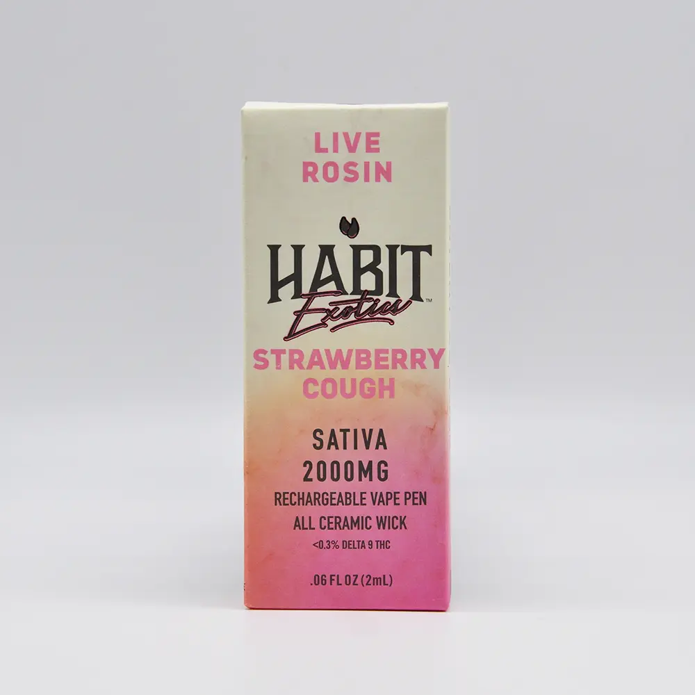 Habit THCa Live Rosin Strawberry Cough Disposable, 2g