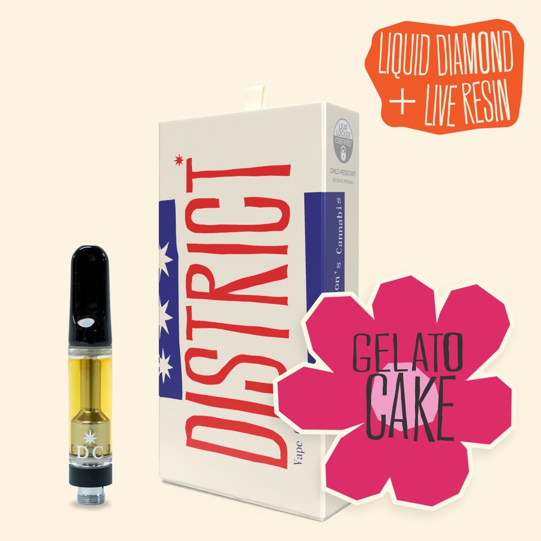 Cart-Gelato Cake Live Resin and Liquid Diamonds .5g