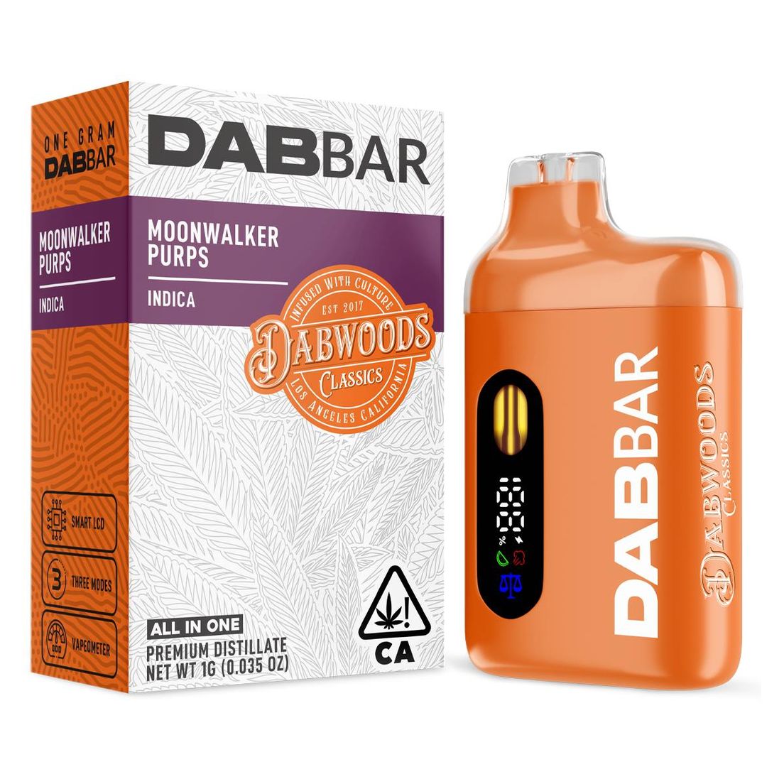 Dabwoods | AIO Vape | 1g | Distillate Dab Bar | Moonwalker Purps