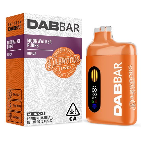 Dabwoods | AIO Vape | 1g | Distillate Dab Bar | Moonwalker Purps