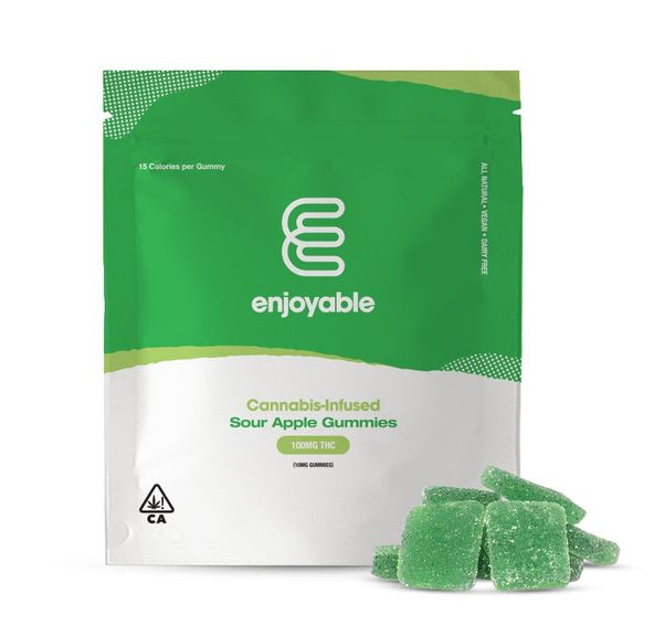100mg Sour Apple Gummies - ENJOYABLE