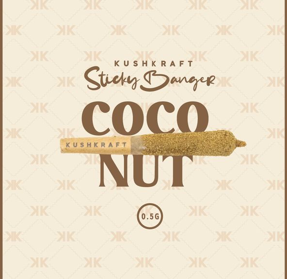 1 x 0.5g Infused Sticky Banger Pre-Roll Sativa Coconut by KushKraft