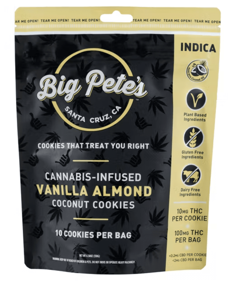 [Big Petes Treats] THC Cookies - 100mg - Vanilla Almond Coconut (I)