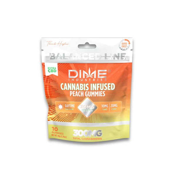 Balanced Line Peach "Morning" Extra CBD Gummies 10ct