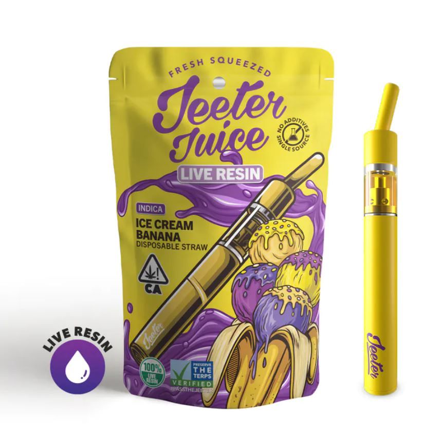 .5g Ice Cream Banana Live Resin Disposable Straw - JEETER