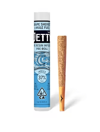 Jetty Live Resin Infused Pre-roll Grape Sherbet x Mule Fuel 1g