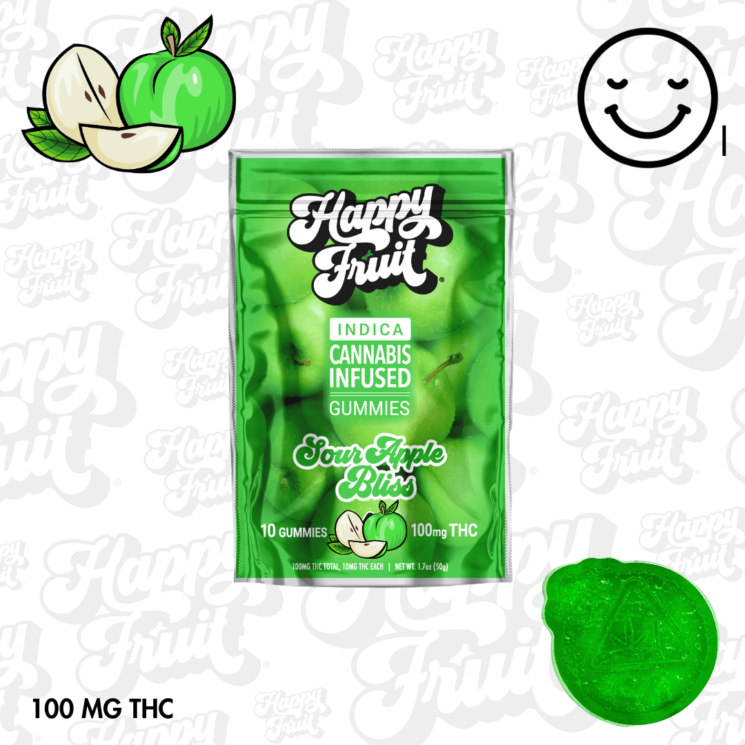 Sour Apple Bliss Gummies : 100mg THC