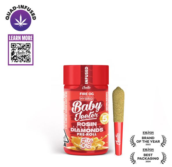 Jeeter - Baby - Quad Infused Prerolls - 5 Pack - 2.5g - Fire OG