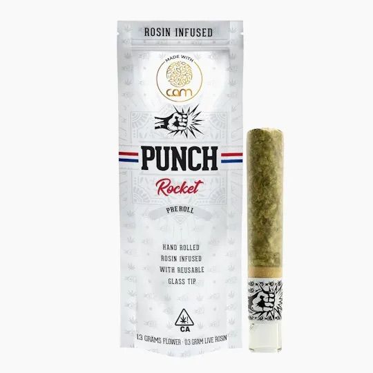 Punch- Rocket Grapeline x Egyptian Gold Rocket Rosin Infused Hash Hole 1.6g (H)