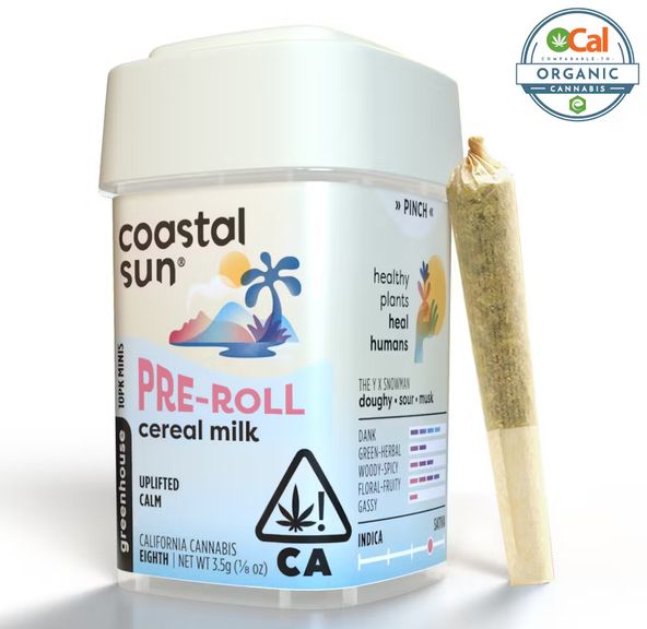 Coastal Sun OCal Greenhouse Pre-roll 0.35g Sativa Cereal Milk 10pk 3.5g