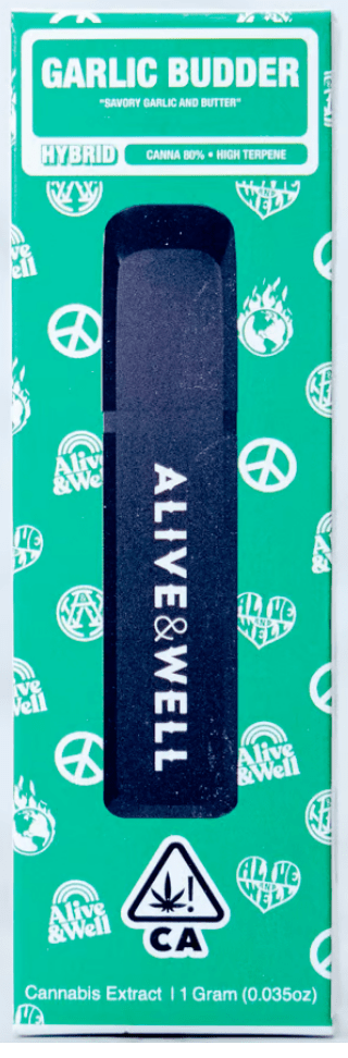 Alive & Well - 1g Cured Resin AIO Vape - Garlic Budder