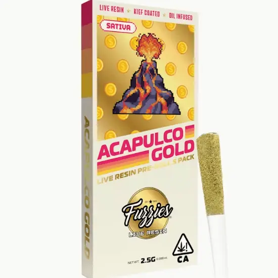 Fuzzies - Live Resin 5-Pack Infused Pre-Rolls - Acapulco Gold - Sativa - 2.5 g