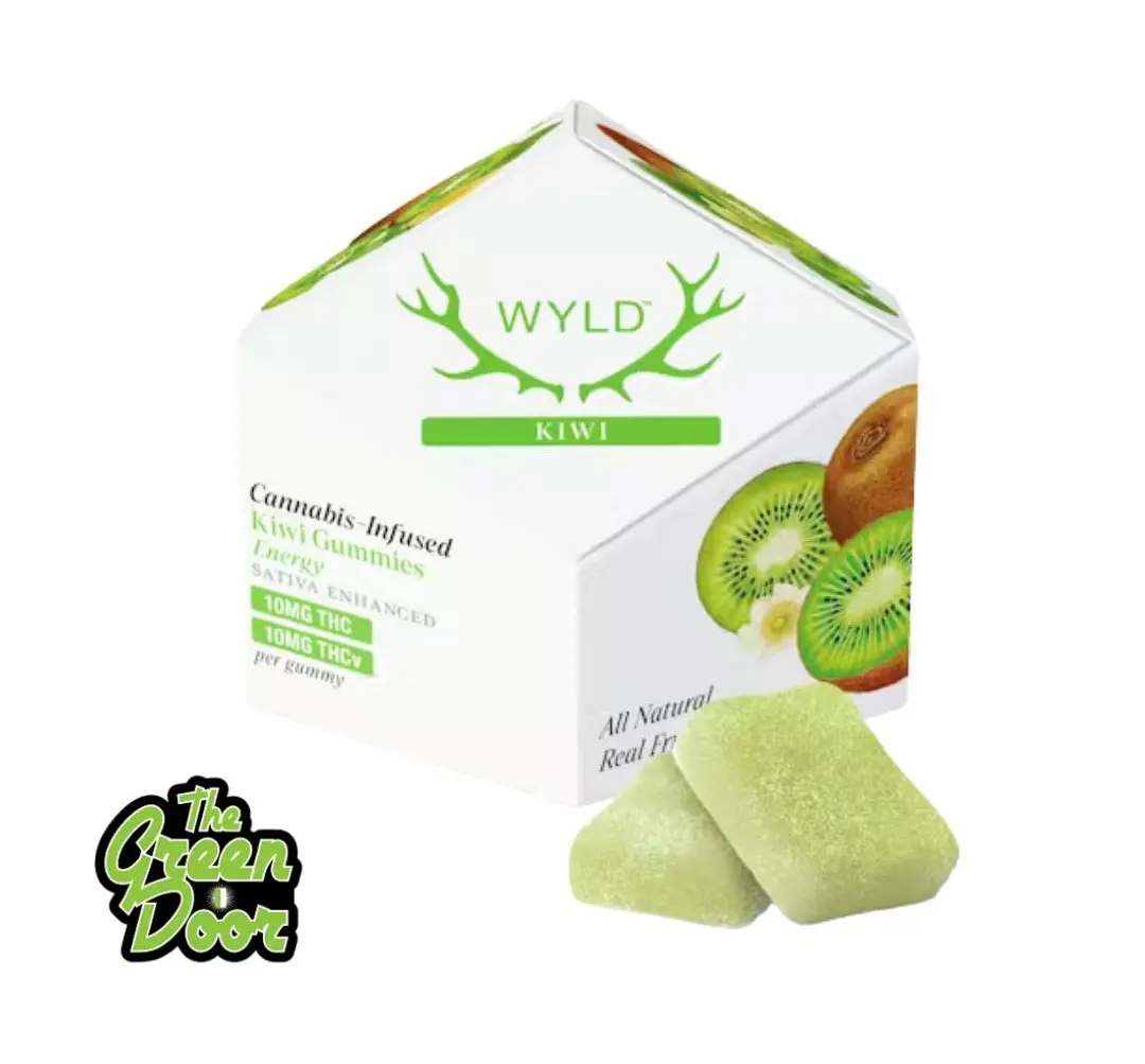 WYLD - Kiwi 1:1 THC:THCv - Gummies - 10PK 100MG