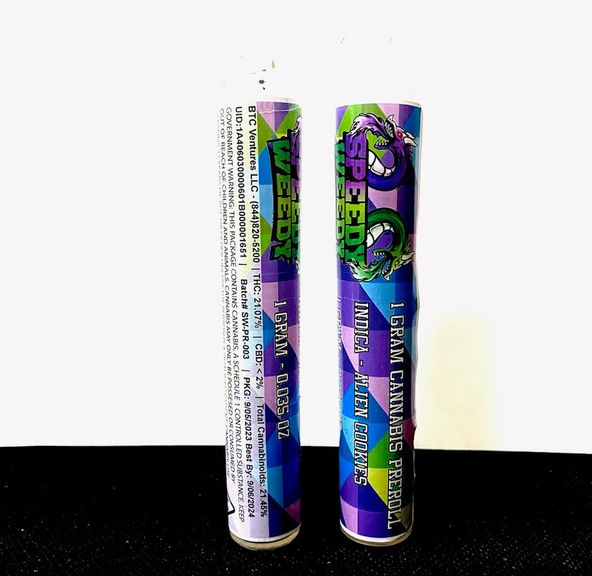 1. Speedy Weedy 1g Premium Pre Roll - Alien Cookies