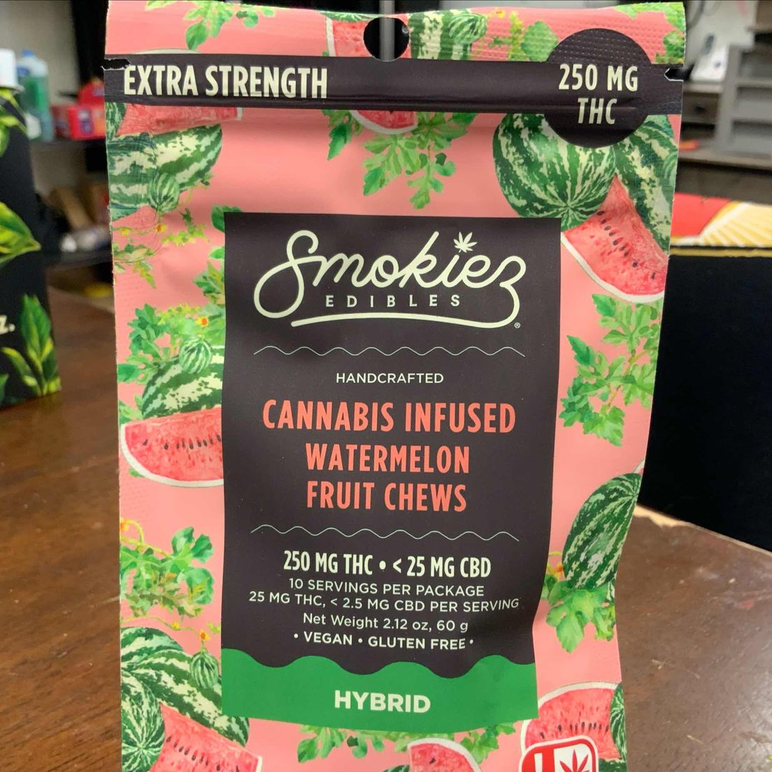 Watermelon Smokiez Hybrid Gummies 250mg