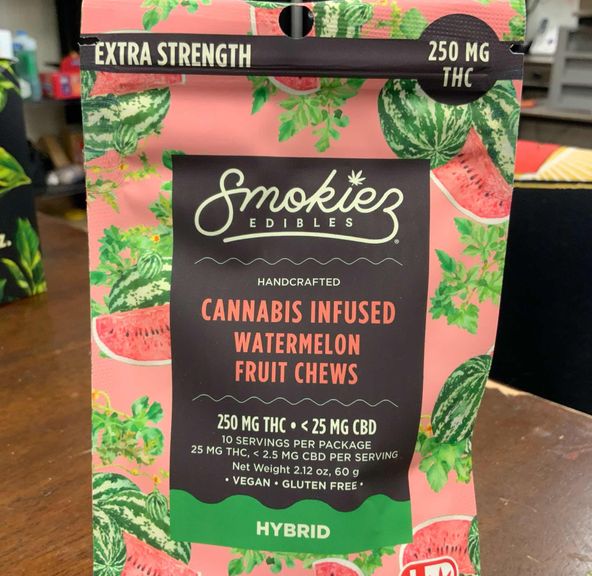 Watermelon Smokiez Hybrid Gummies 250mg