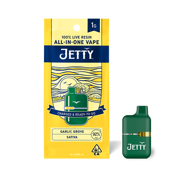 Jetty 1g Mini Tank Vape AIO Live Resin Garlic Grove
