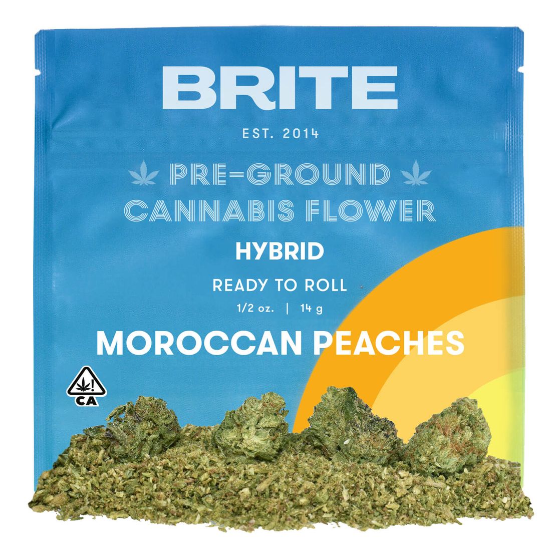 BRITE Pre-Ground Flower (14g) - Hybrid - Moroccan Peaches