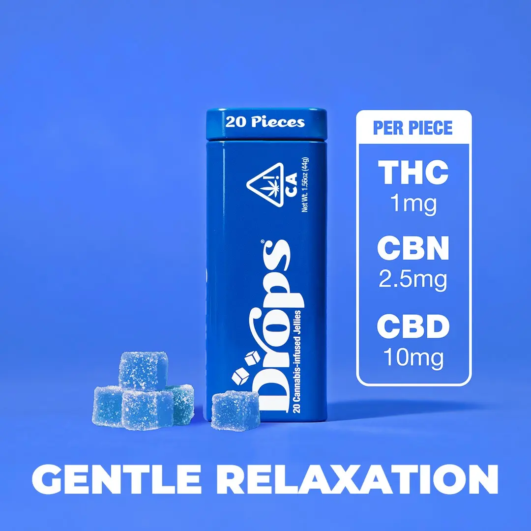 Drops 20pk Blueberry Gummies 20mg THC / 50mg CBN / 200mg CBD