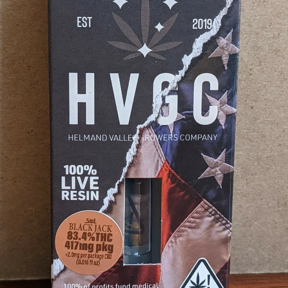 Black Jack, .5g Cartridge, 83.4% - HVGC