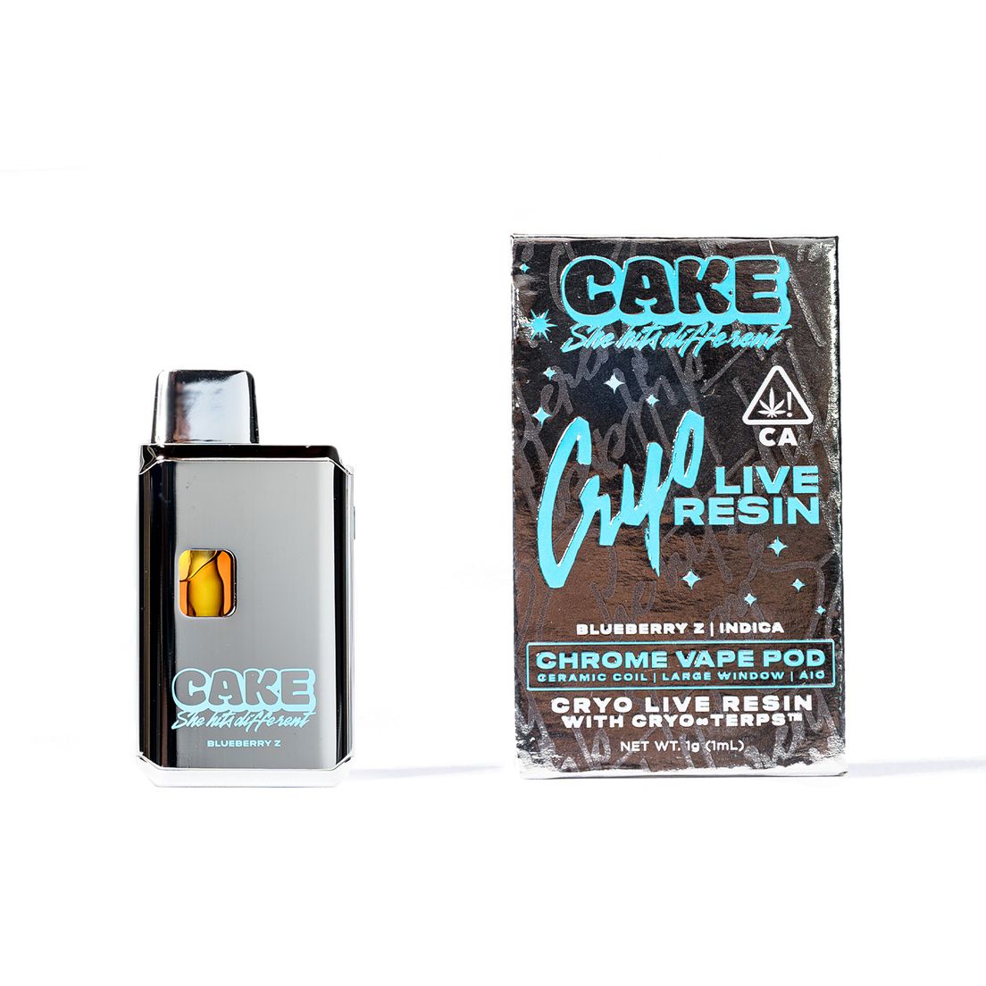 Cake Live Resin AIO Vape Blueberry Z 1g