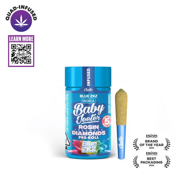Jeeter - Baby - Quad Infused Prerolls - 5 Pack - 2.5g - Blue ZKZ