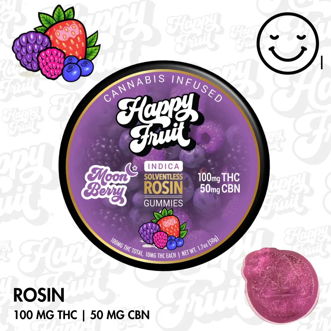 Moon Berry Rosin Gummies : 100mg THC, 50mg CBN