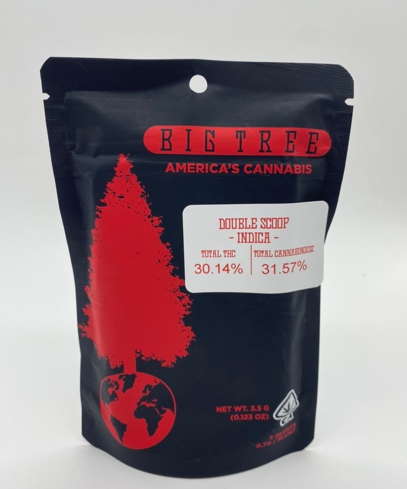 Double Scoop (indica) - 3.5g (5 pack) Blunts (THC 30%) Big Tree **Buy 2 for $50**