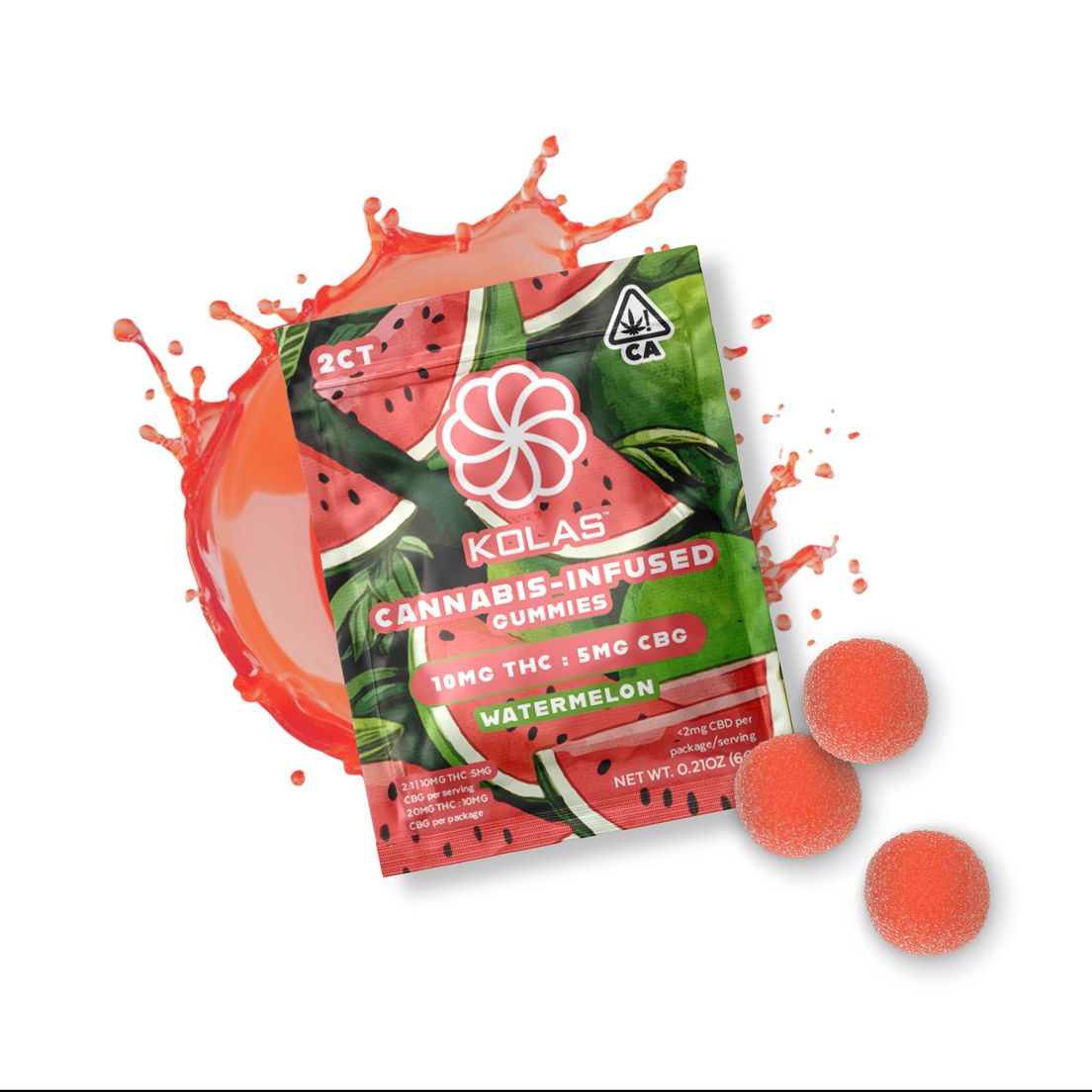 Kolas Gummies 2pk Watermelon 10mg THC / 5mg CBG