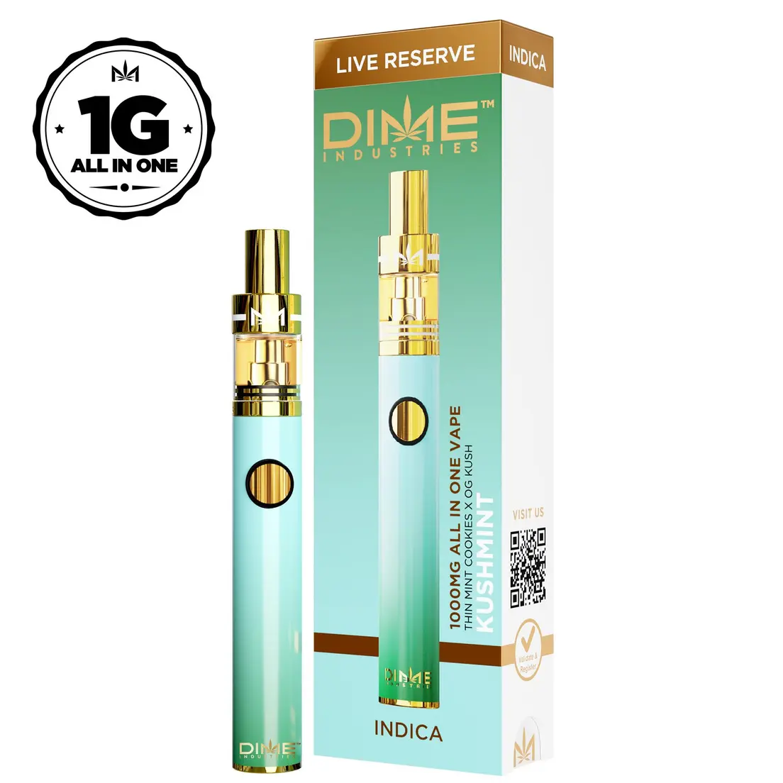 Dime Live Reserve - Kush Mint - 1000mg All-in-One (Indica)