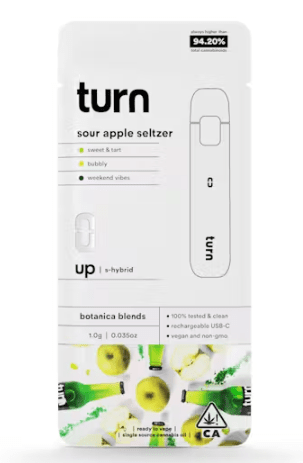 Turn Up Vape - Sour Apple Setlzer - 1g - All In One - Hybrid