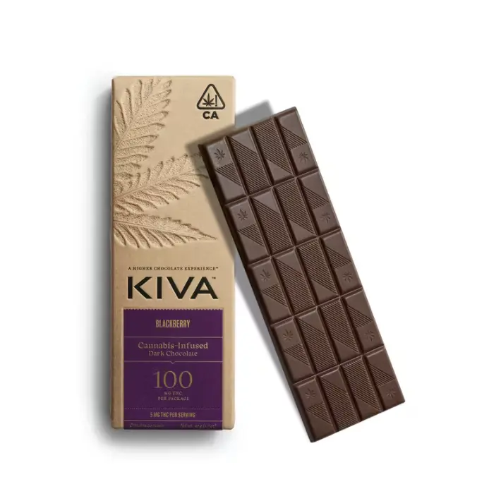 Kiva Bar Dark Chocolate Blackberry 100mg
