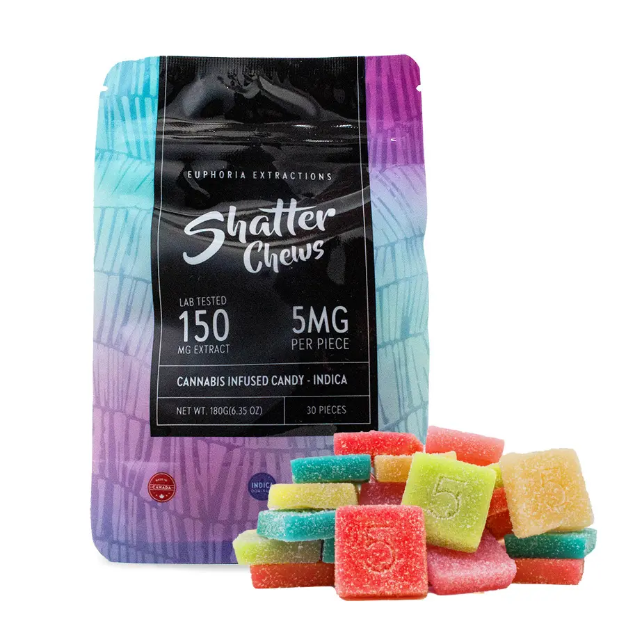 150mg Indica Party Pack Shatter Chews by Euphoria Extractions (5mgx30)