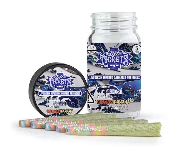 Lift Tickets - Brilliance - OG Kush x Orange Bananas (33% Indica) - .5g Pre-Roll x 5-Pack