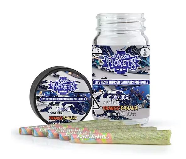 Lift Tickets - Brilliance - OG Kush x Orange Bananas (33% Indica) - .5g Pre-Roll x 5-Pack
