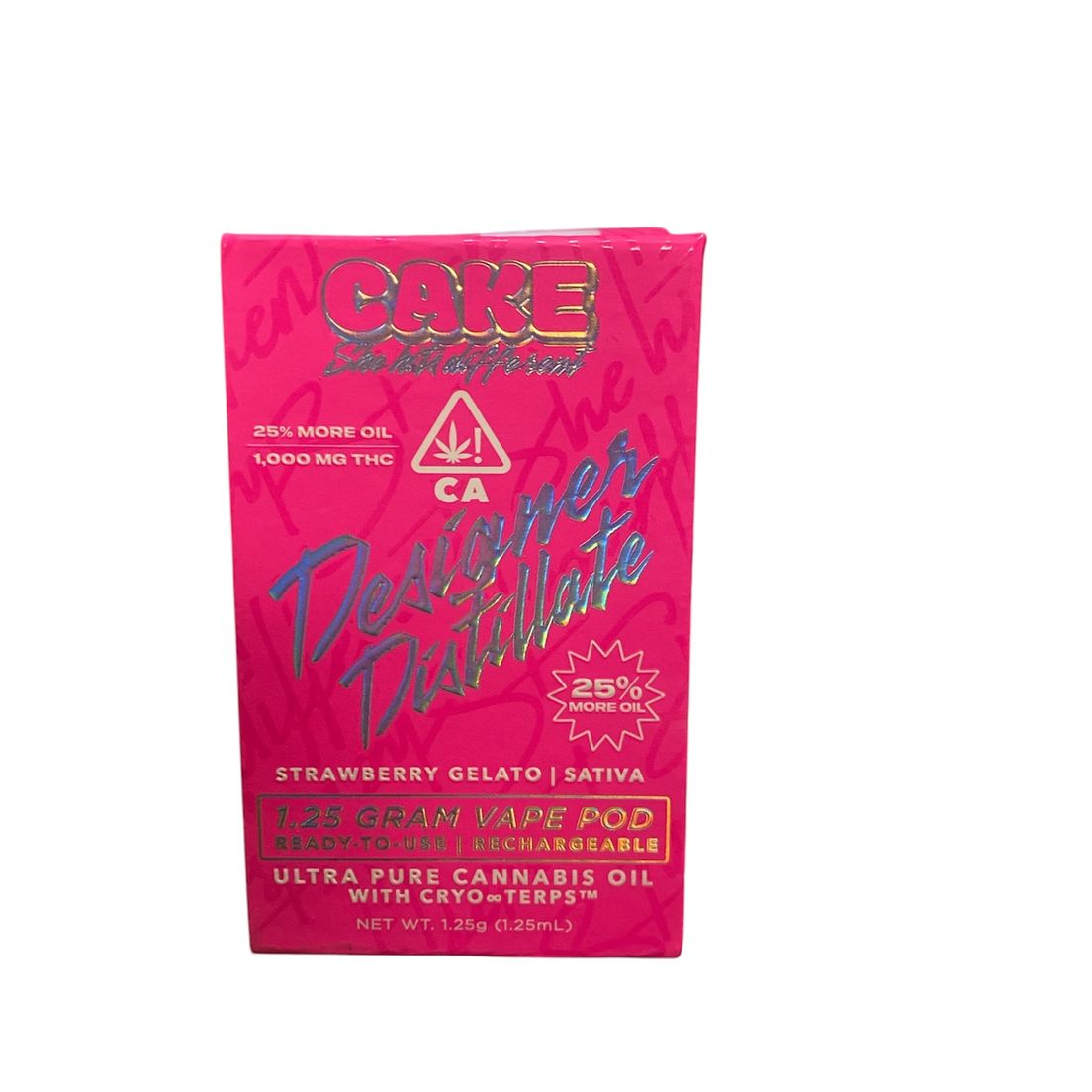 Cake - Strawberry Gelato 1.25g Rechargeable Designer Distillate