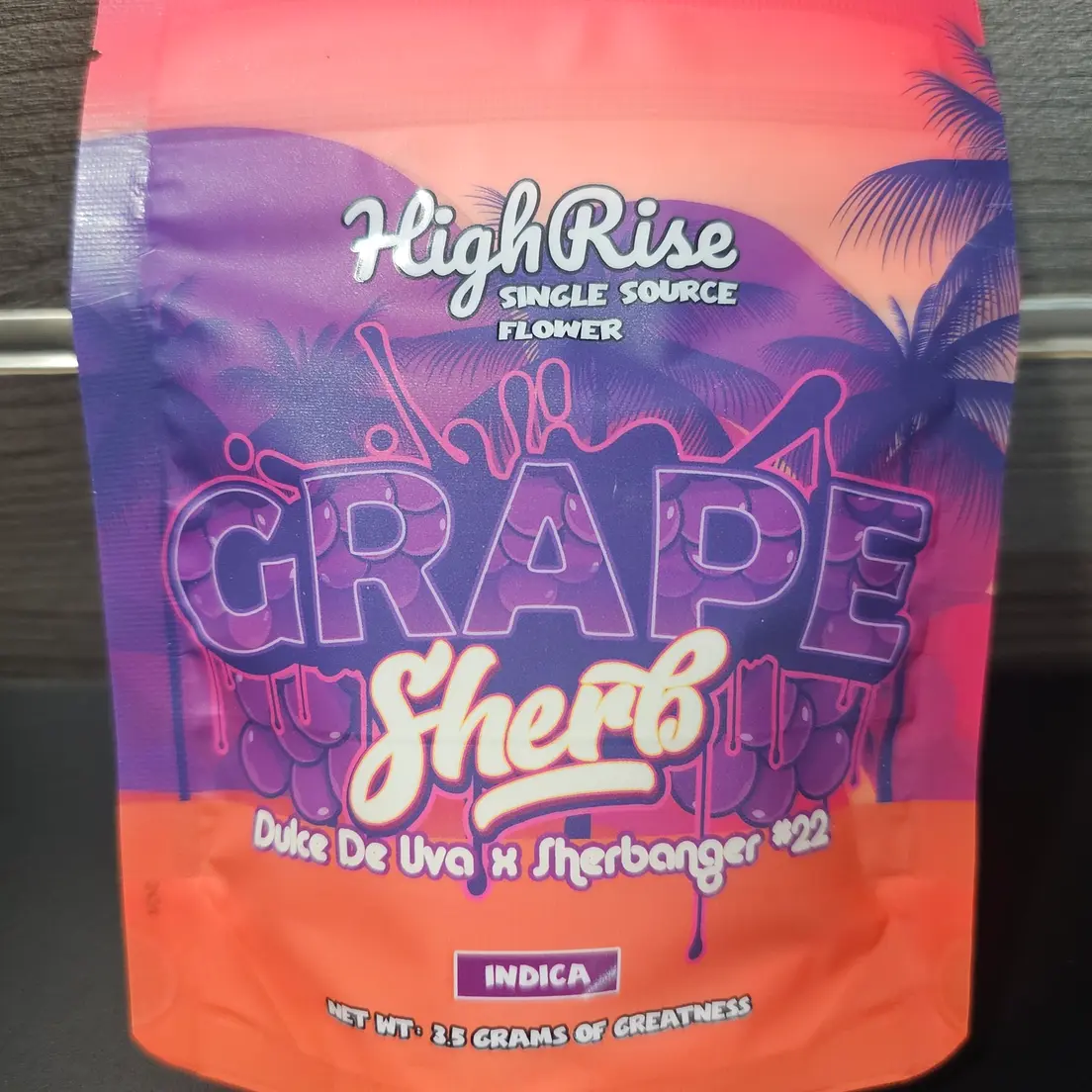 HIGH RISE GRAPE SHERB FLOWER 3.5G
