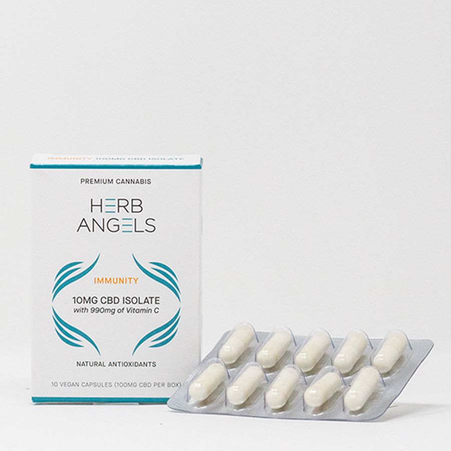 Capsules: Immunity 100mg (10x10mg) CBD Isolate by Herb Angels